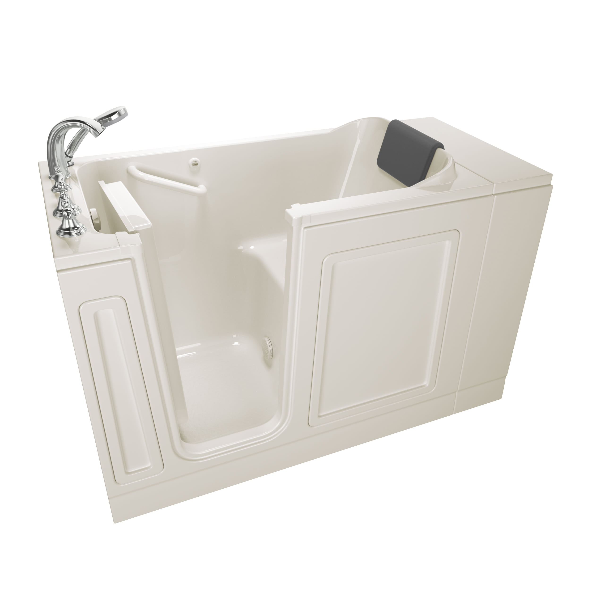 Acrylic Luxury Series 28 x 48 Inch Walk in Tub With Soaker System   Left Hand Drain With Faucet WIB LINEN